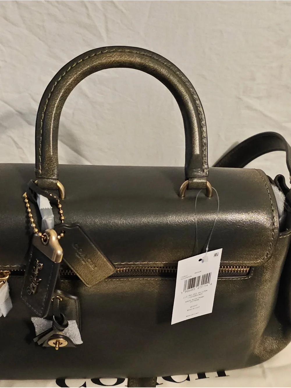 New Coach Slouchy Rogue in Green loved leather Satchel bag